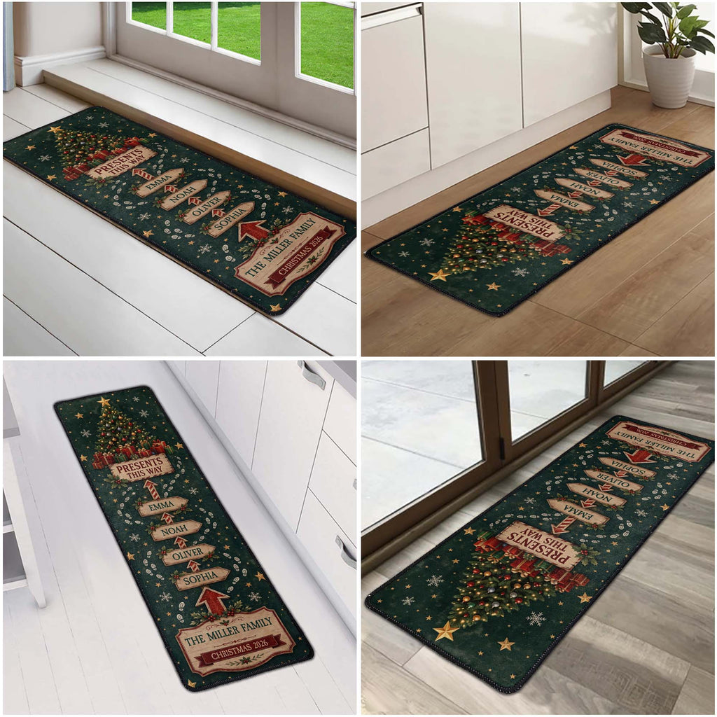 Custom Family Name Runner Rug - Gift For Family - Personalized Runner Rug