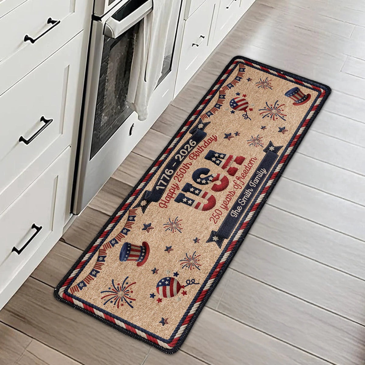 250 Years Of Freedom Born To Stand Free - Personalized Runner Rug