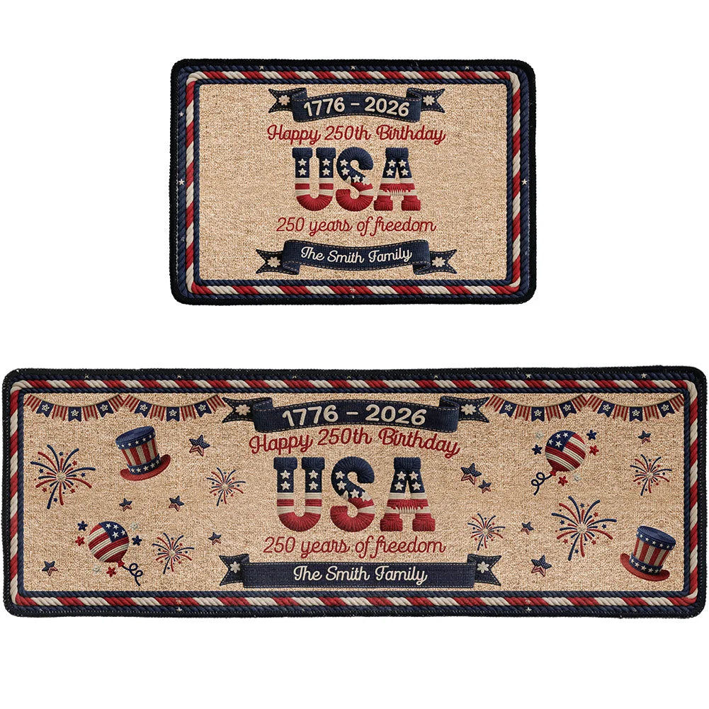 250 Years Of Freedom Born To Stand Free - Personalized Runner Rug