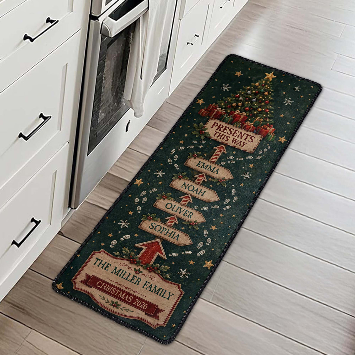 Custom Family Name Runner Rug - Gift For Family - Personalized Runner Rug