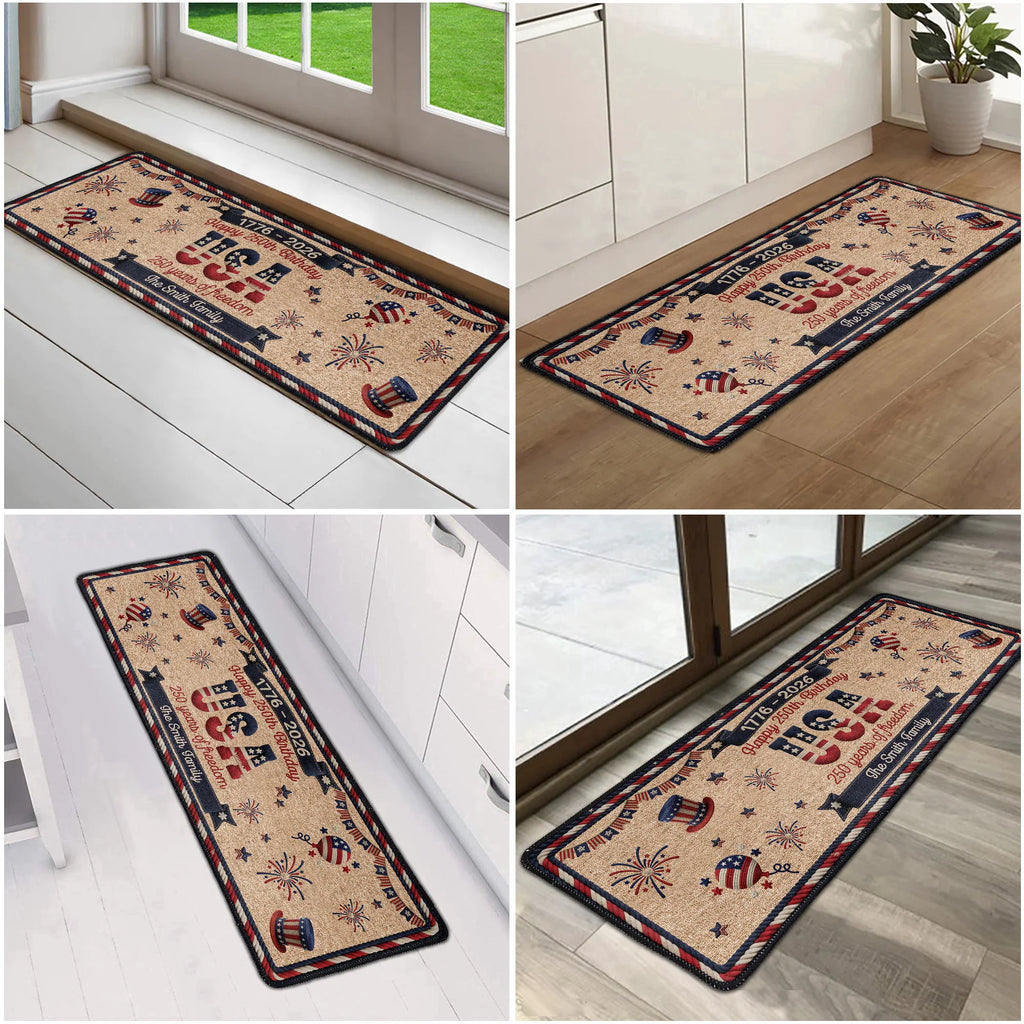 250 Years Of Freedom Born To Stand Free - Personalized Runner Rug