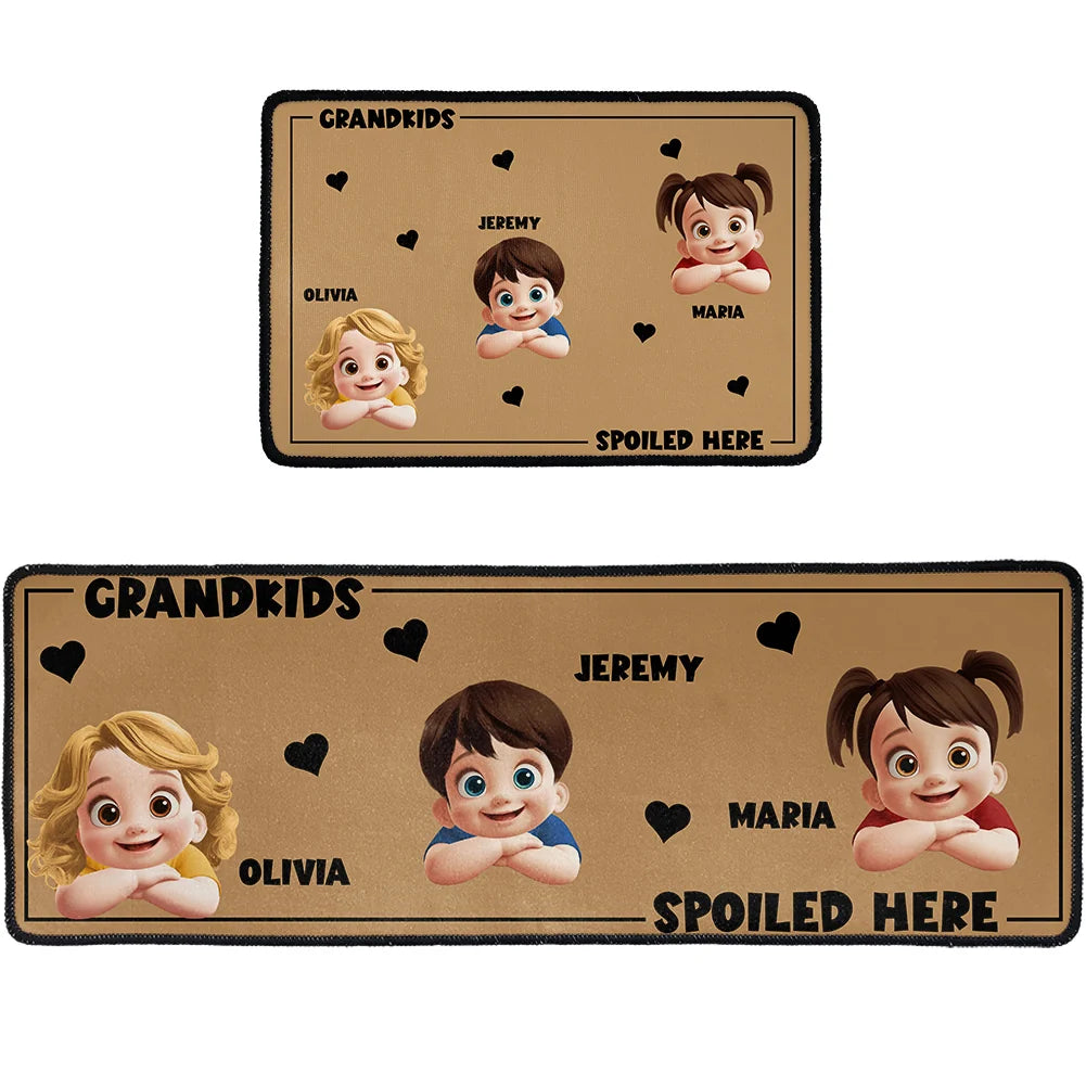 Grandkids Spoiled Here - Personalized Runner Rug