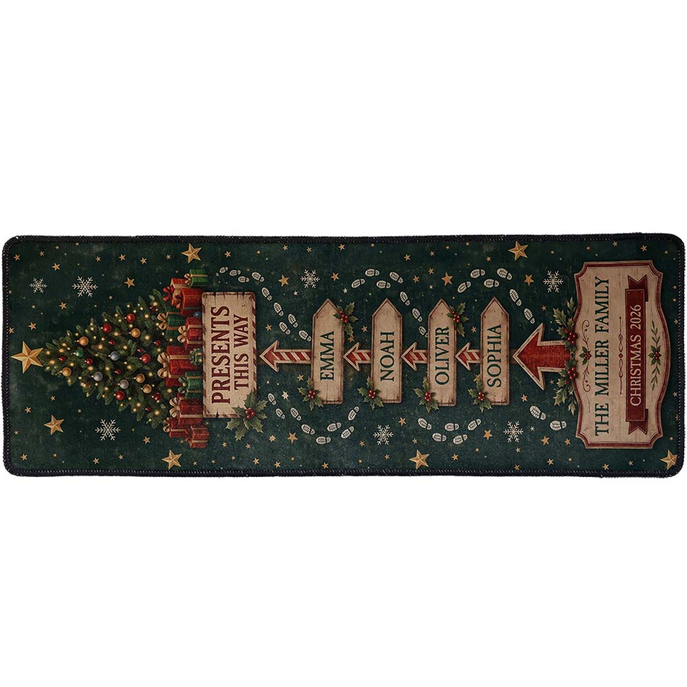 Custom Family Name Runner Rug - Gift For Family - Personalized Runner Rug